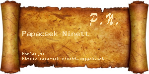 Papacsek Ninett névjegykártya